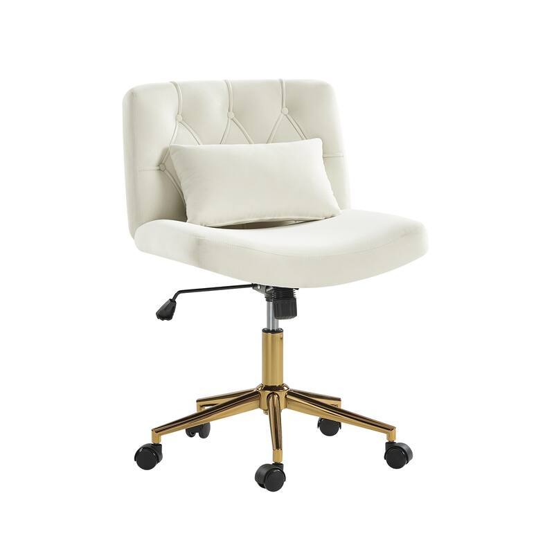 Ollie Modern Flannel Swivel Tilting Office Chair with Pillow by HULALA HOME