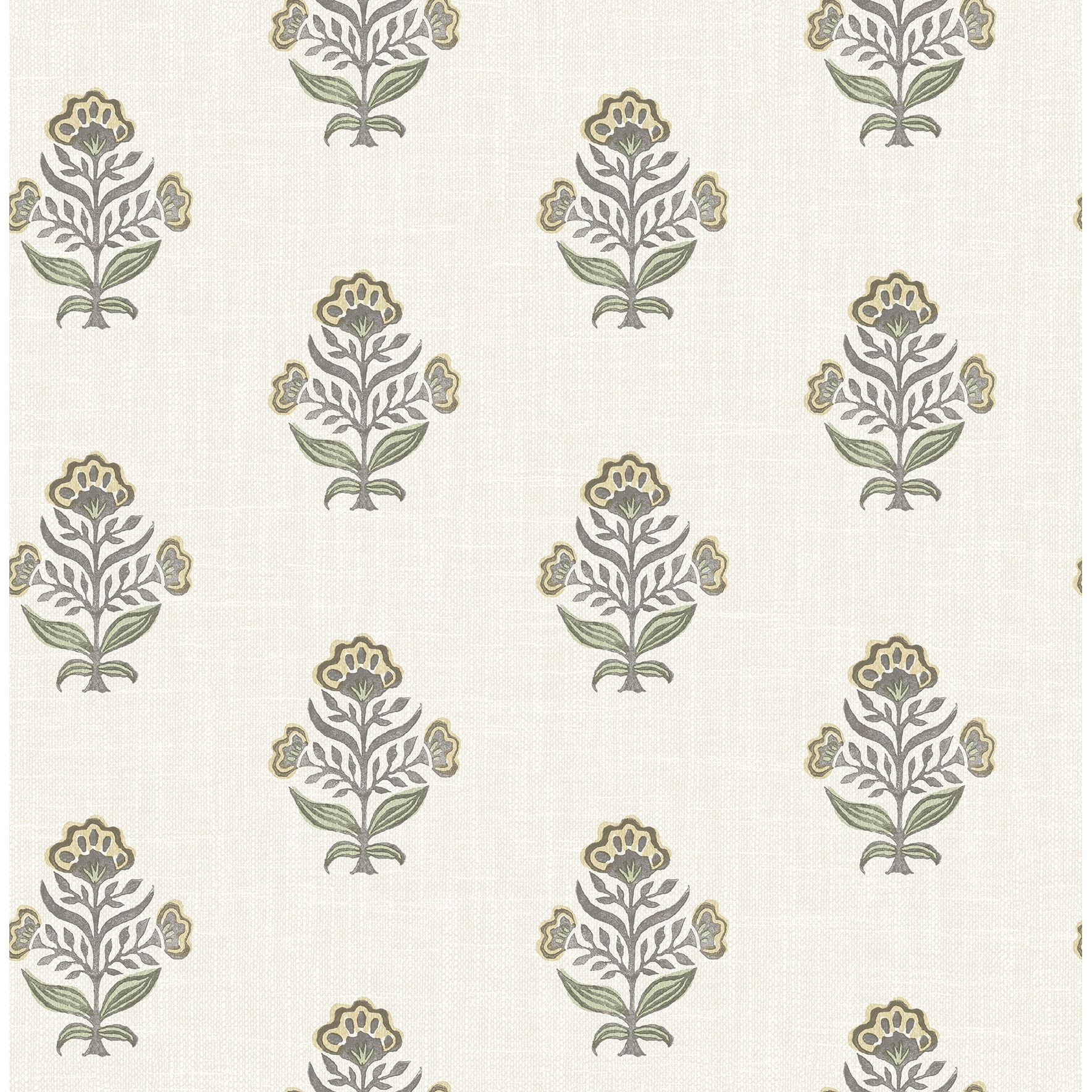 Chesapeake Hollyhock Honey Floral Crest Wallpaper