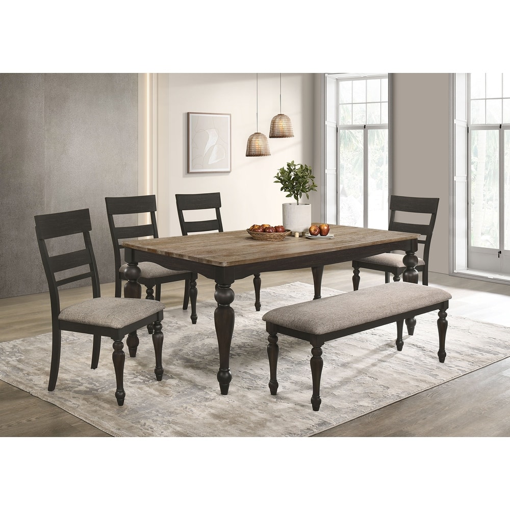Bridget Charcoal Sandthrough Rectangular Dining Set