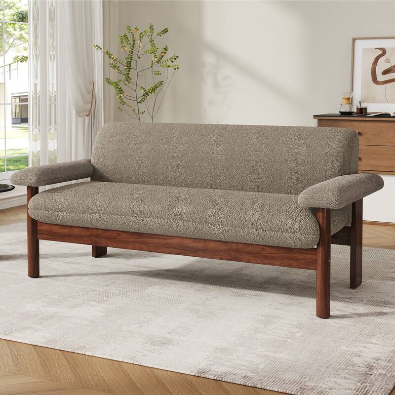 72.8" Upholstered Loveseat Sofa for Small Space, Living Room Couch with Armrest and Wood Frame
