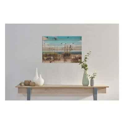 "Beach Sand Dunes" Photograph Print on Planked Wood Wall Art