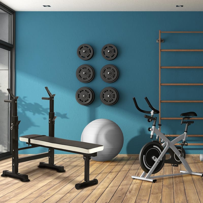 BalanceFrom Fitness Adjustable Strength Training Workout Station, Black & White - 35