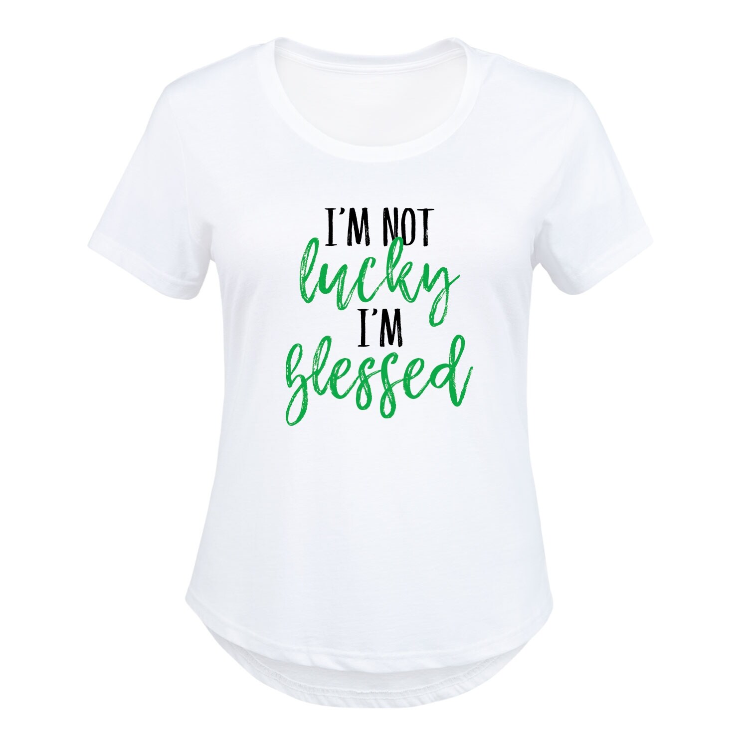 Shop Im Not Lucky Im Blessed Women S Plus Size Scoop Neck Tee