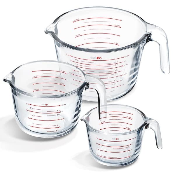 Glass Measuring Cups Set of 3/6 -Liquid Measuring Cups