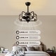 preview thumbnail 8 of 18, Industrial Black Caged Chandelier Ceiling Fan with Lights and Remote