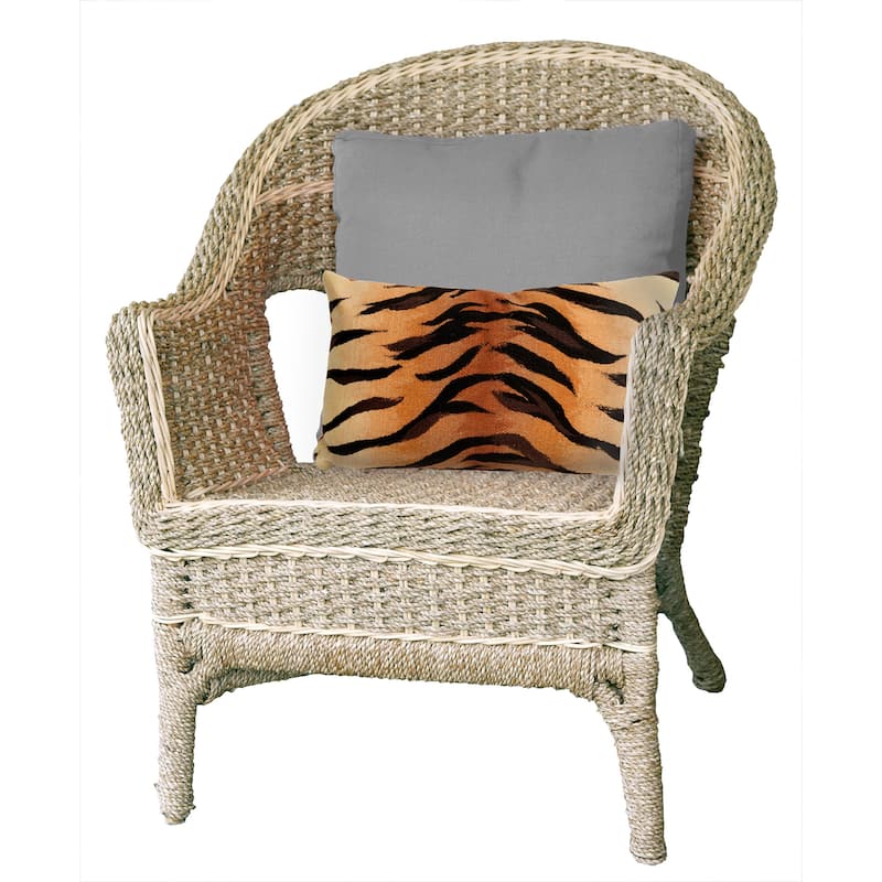 Liora Manne Visions I Tiger Indoor/Outdoor Pillow Brown 12"X20"