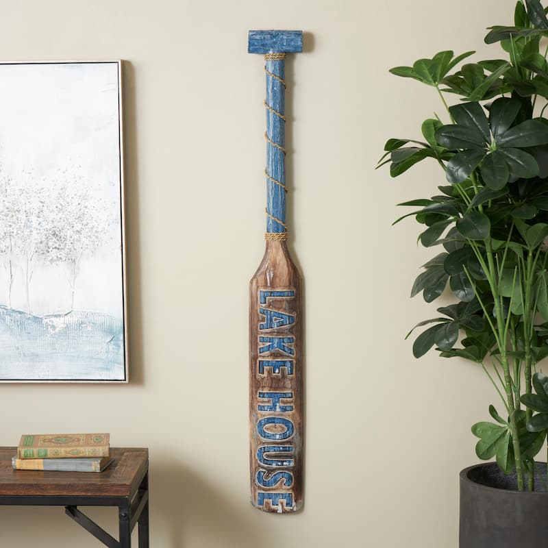Blue Wood Paddle Home Wall Decor - Blue