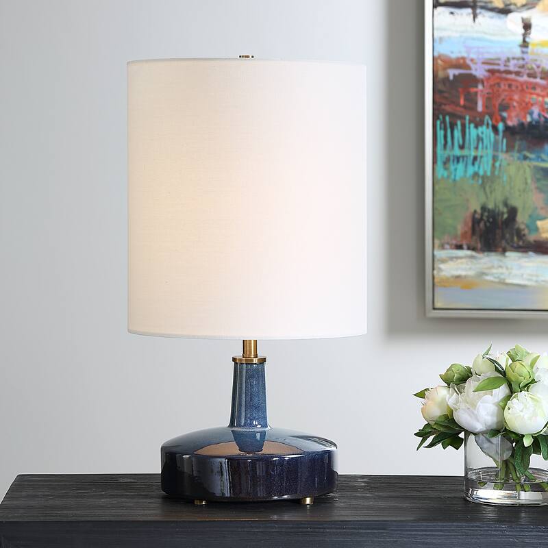 Uttermost Abyss Blue Table Lamp - 22.5" H X 12" W X 12" D