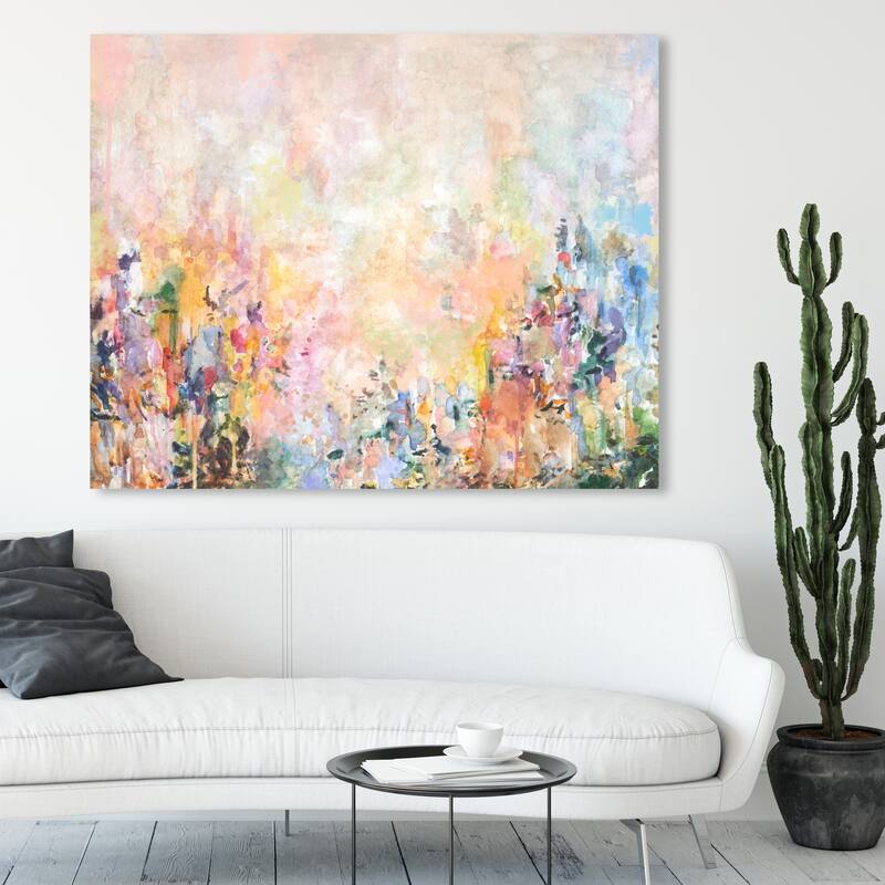 Wynwood Studio Abstract Garden Melting Petals Pink and Light Pink Modern & Contemporary Wall Art Canvas Print - 36 x 54