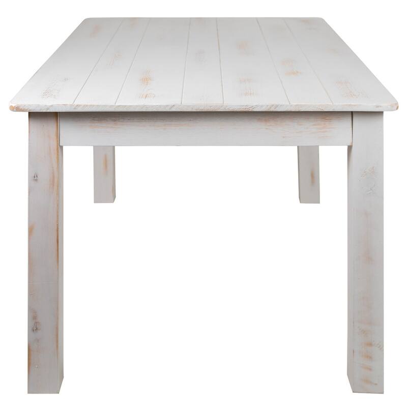60" x 38" Rectangular Antique Rustic Solid Pine Farm Dining Table