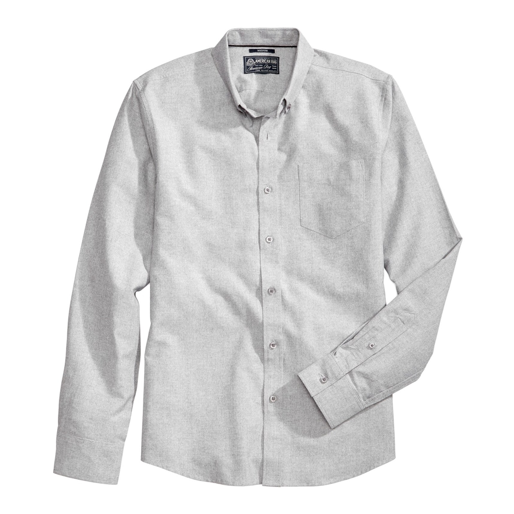 Shop American Rag Mens Oxford Button Up Shirt Grey Small