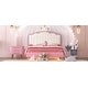 preview thumbnail 16 of 28, Roomfitters Upholstered Princess Bed with Crown Headboard, Platform Bed with Light Strips and Golden Metal Legs, White+Pink