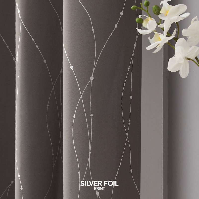 Deconovo Wave Line with Dots 52 Width Curtains Pair(2 Panel)