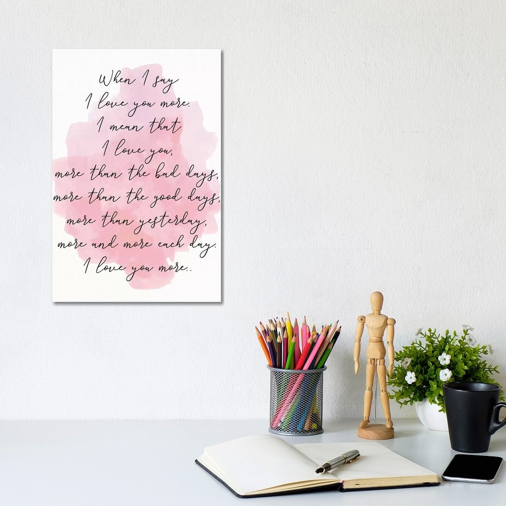 iCanvas "Love You More Pink" by Pixy Paper Canvas Print