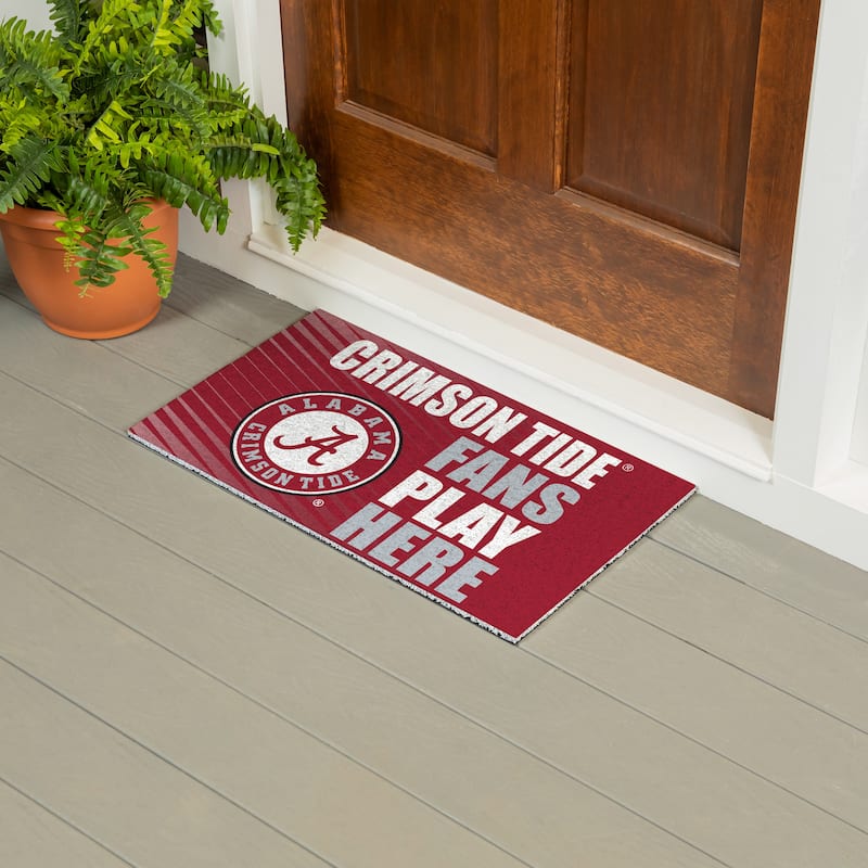 28 in. x 16 in. University of Alabama "Fans Play Here" PVC Door Mat