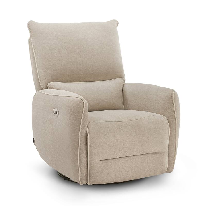 MCombo Power Swivel Glider Recliner Chair with USB Charging Ports for Living Room and Nursery, Fabric 6922