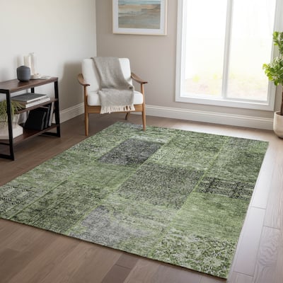 Machine Washable Indoor/ Outdoor Chantille Persian Vintage Patchwork Rug