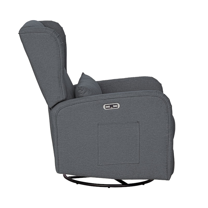 Madison Park Candace Power Recliner 3-in-1 with Swivel, Glider, USB Ports