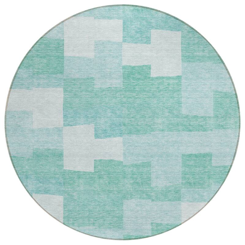 Machine Washable Indoor/ Outdoor Chantille Contemporary Blocks Rug