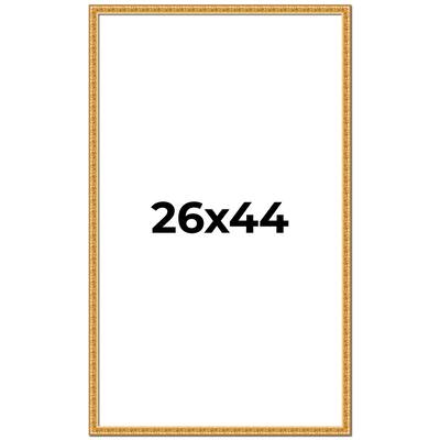 26x44 Frame Gold Real Wood Picture Frame Width 1 inches | Interior