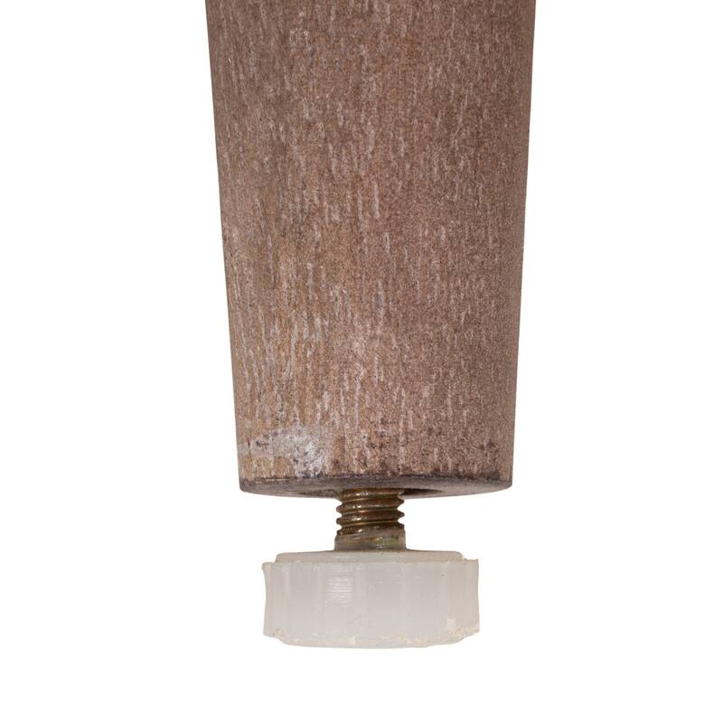 Round Mango Wood Table with 2 Cane Shelves