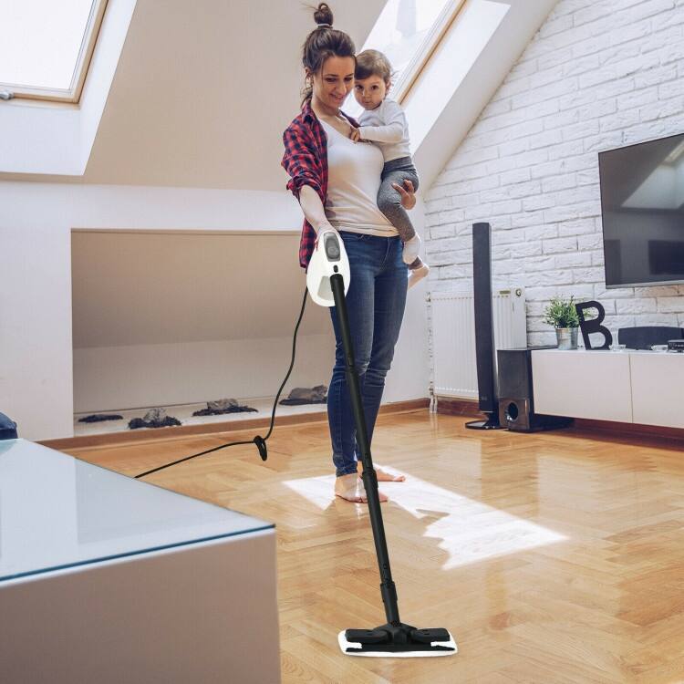 Powerful 1400W Handheld Steam Cleaner with 17 Accessories for Versatile Household Cleaning - 13" x 5" x 9.5" (L x W x H)