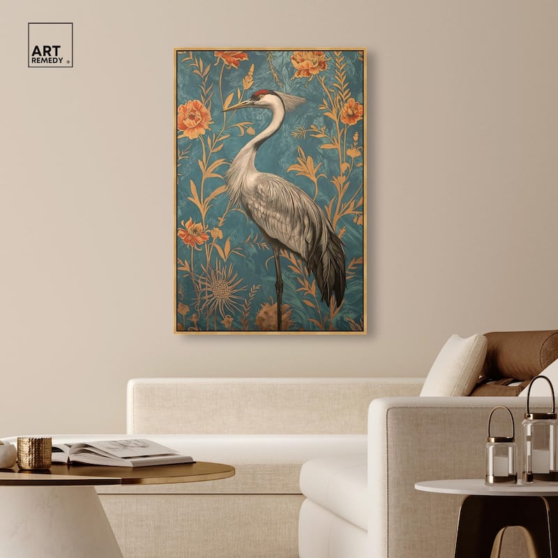 Graceful Grus Gaze Canvas by Art Remedy