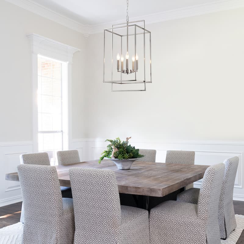 5-Light Candlestick Cage Hanging Linear Chandelier Lighting Island Chandelier for Kitchen Island