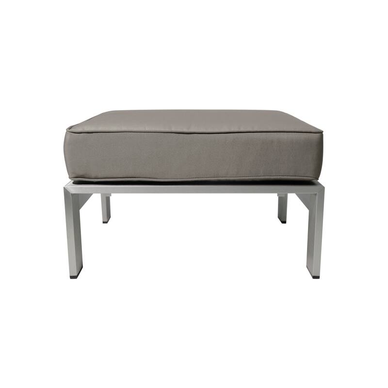 Cape Coral Outdoor 2-Seater Aluminum Club Chair Chat Set with Ottomans and Side Table by Christopher Knight Home