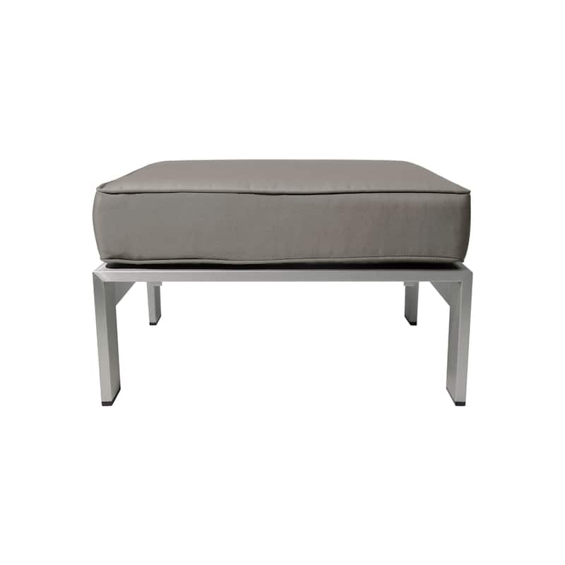 Cape Coral Outdoor 2-Seater Aluminum Club Chair Chat Set with Ottomans by Christopher Knight Home