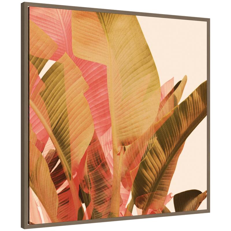 Kate and Laurel Summer Layers No. 1 by Alicia Bock Framed Canvas Wall Art Print - 30 x 30