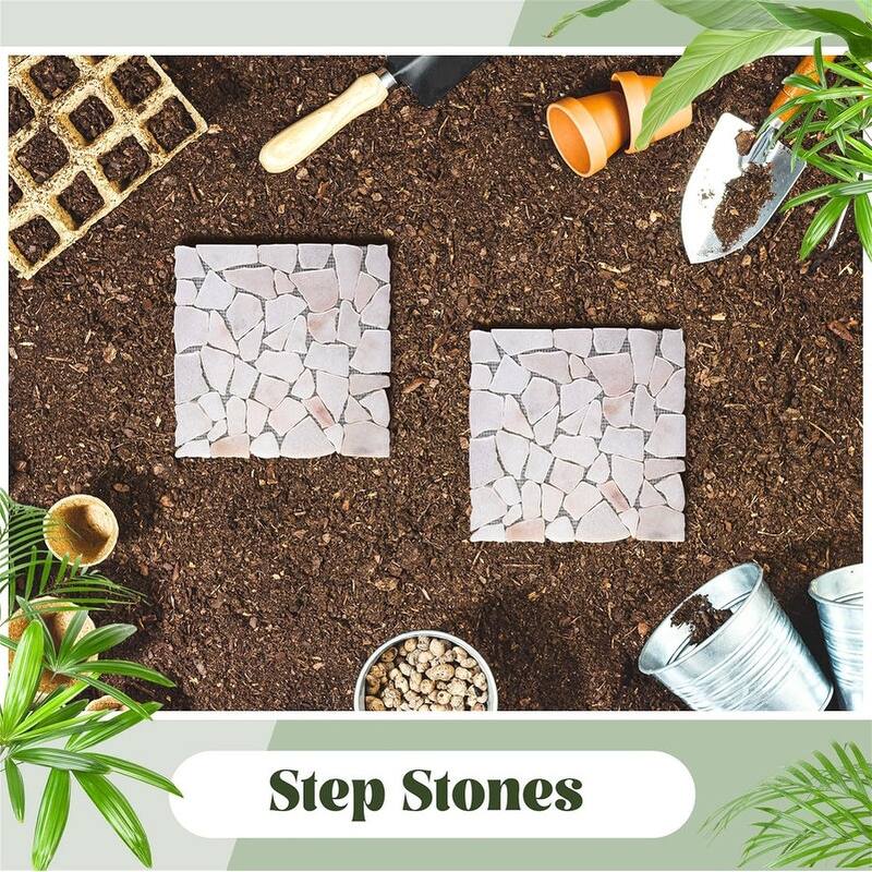 12in Riverstone Stepping Stones, 6 Pcs for Garden Walkway