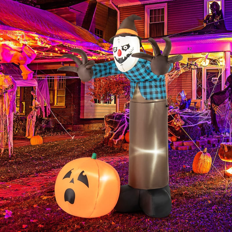 Costway 7 FT Inflatable Haunted Scarecrow Blow up Yard Decoration with - See Details