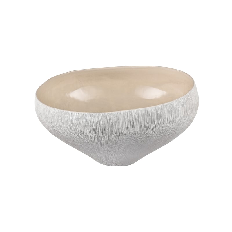 Atlas Greer Enameled Interior Earthenware Display Bowl - Tan - Tall