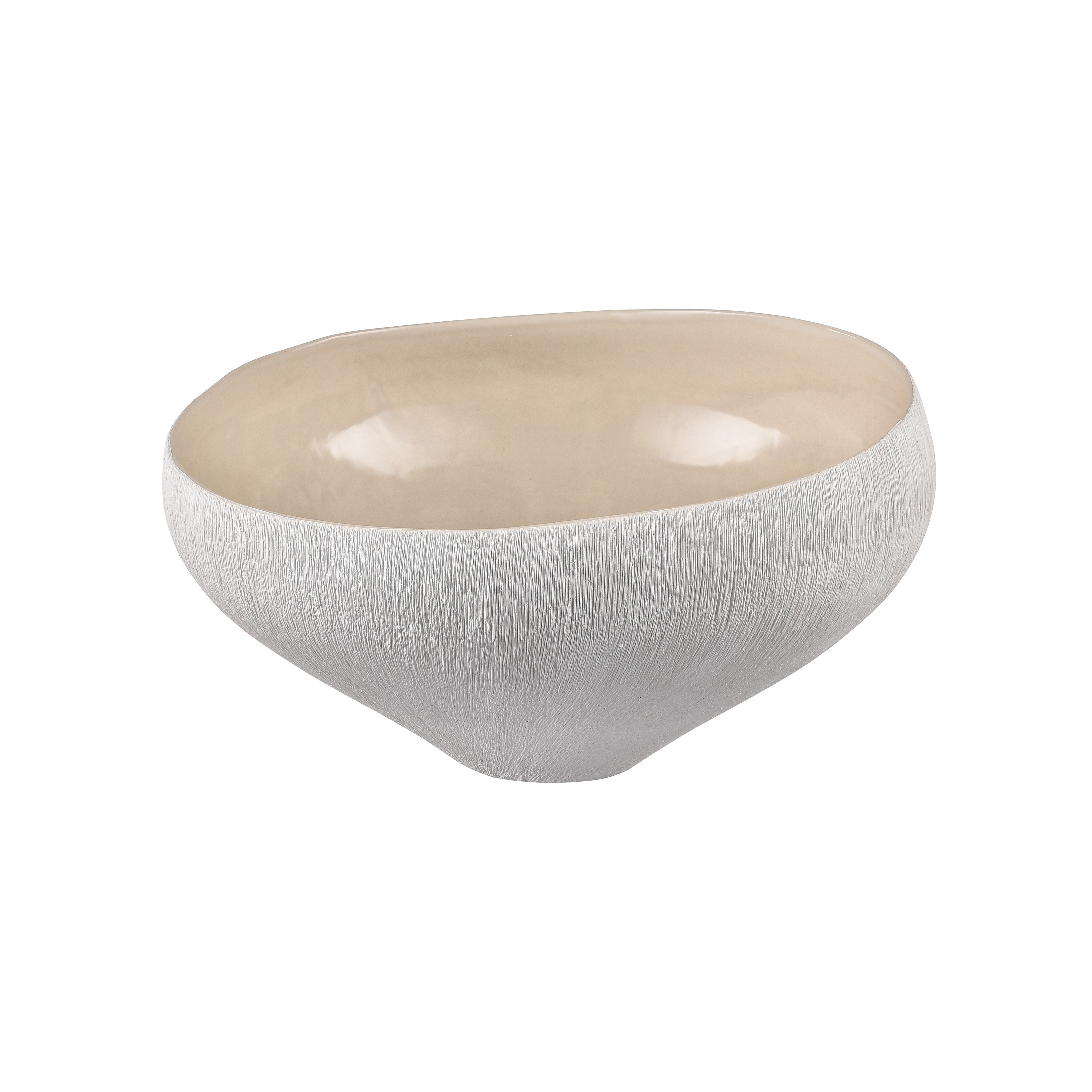 Elk Home Greer Beige Earthenware 12 Inch Wide Bowl