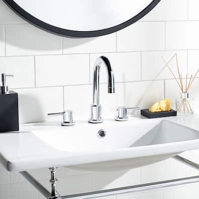 SAFAVIEH Solea Poised Dual Handle 9-inch Chrome Bathroom Vessel Faucet