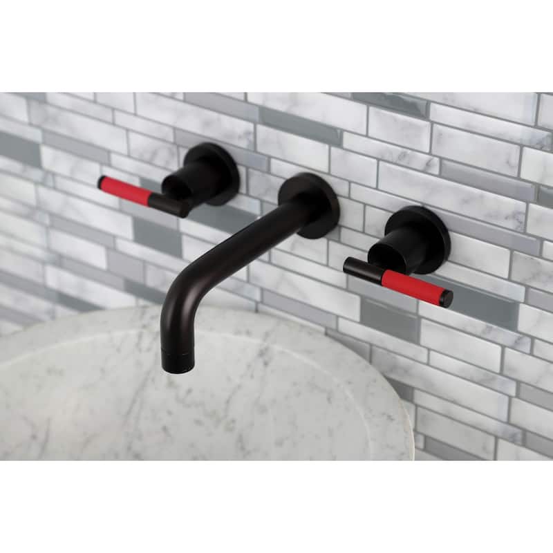 Kingston Brass Kaiser Two-Handle Wall Mount Bathroom Faucet