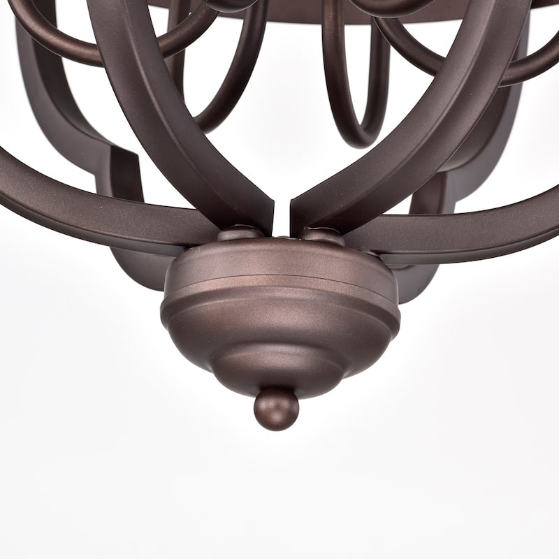 6-Light Oil Rubbed Bronze Indoor Pendant Light - 21.25"x21.25"x27.75"