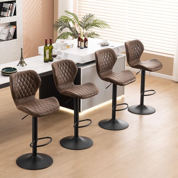 slide 2 of 29, HOMYKA Swivel Adjustable Height Stool Set of 4