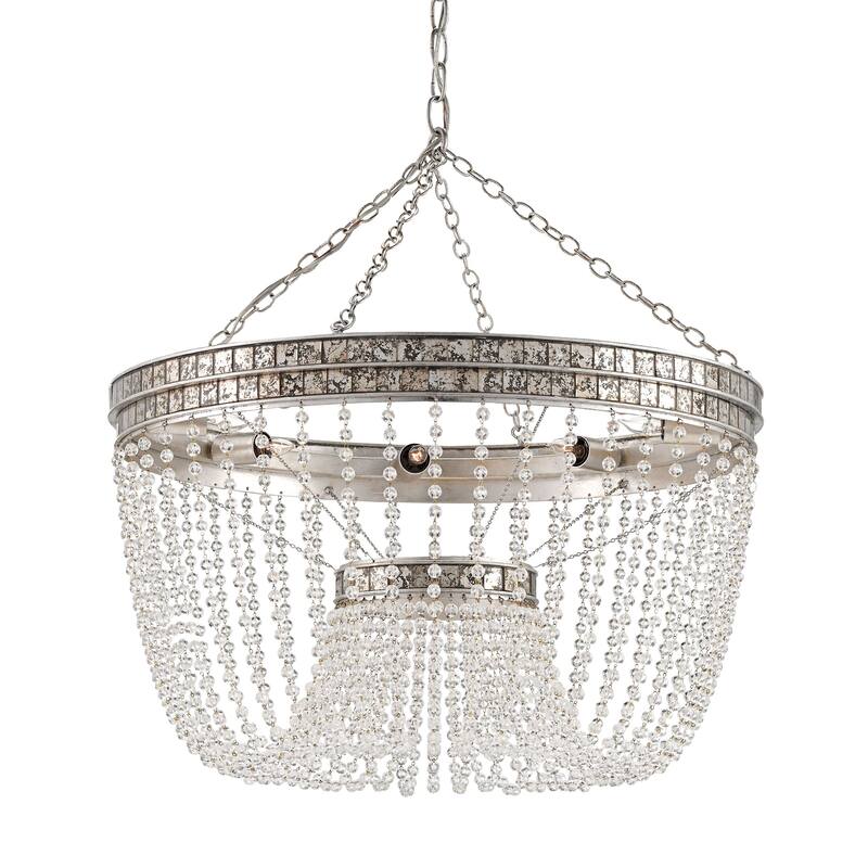 Currey & Company Highbrow Beaded Glass Chandelier - 24.25"h x 24"dia