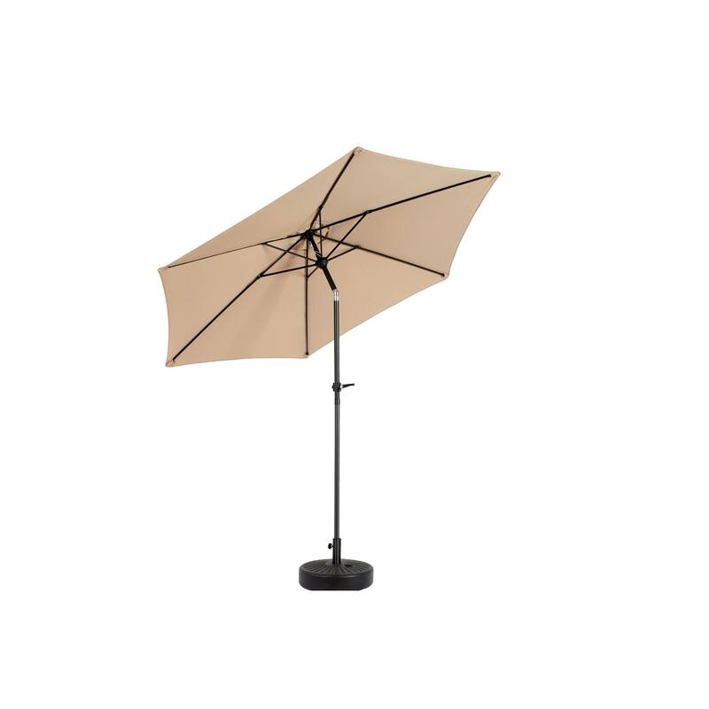 Anmytek 9FT Outdoor Patio Umbrella with Steel Frame,Market Umbrella 6 Sturdy Ribs (Base Not Included)