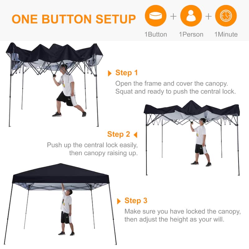 ABCCANOPY Stable Pop up Outdoor Canopy Tent with Sun Wall