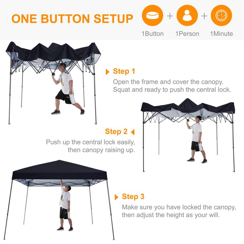 ABCCANOPY Stable Pop up Outdoor Canopy Tent with Sun Wall