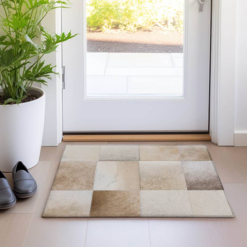 Premium Washable Super Soft Modern Chic Mayfield Rug - Taupe - 1' 8" x 2' 6" - Rectangle