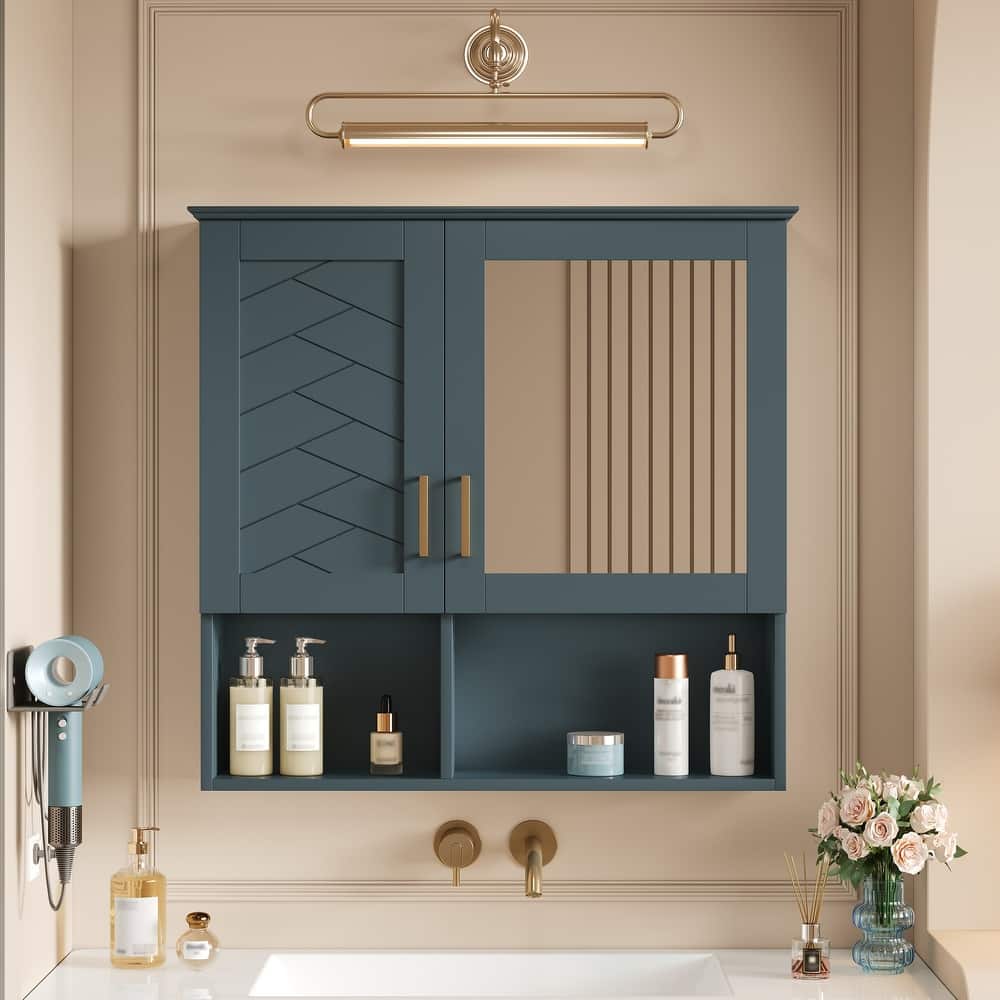 Roomfitters 30 Inch 2-in-1 Wall Mount Medicine Cabinet, Mirror Storage with Adjustable Shelves & Soft Close