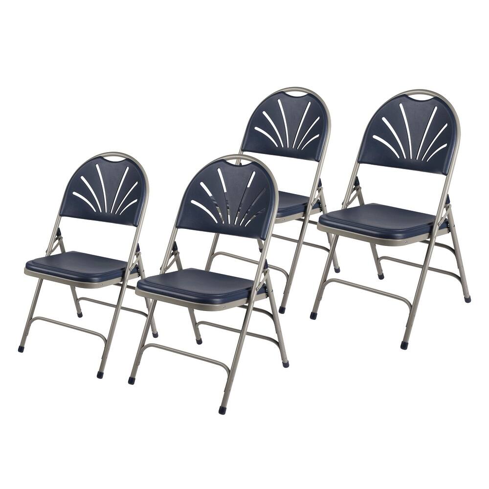 Hampden Furnishings Lusitano Collection Fan Back Folding Chair, Pack of 4
