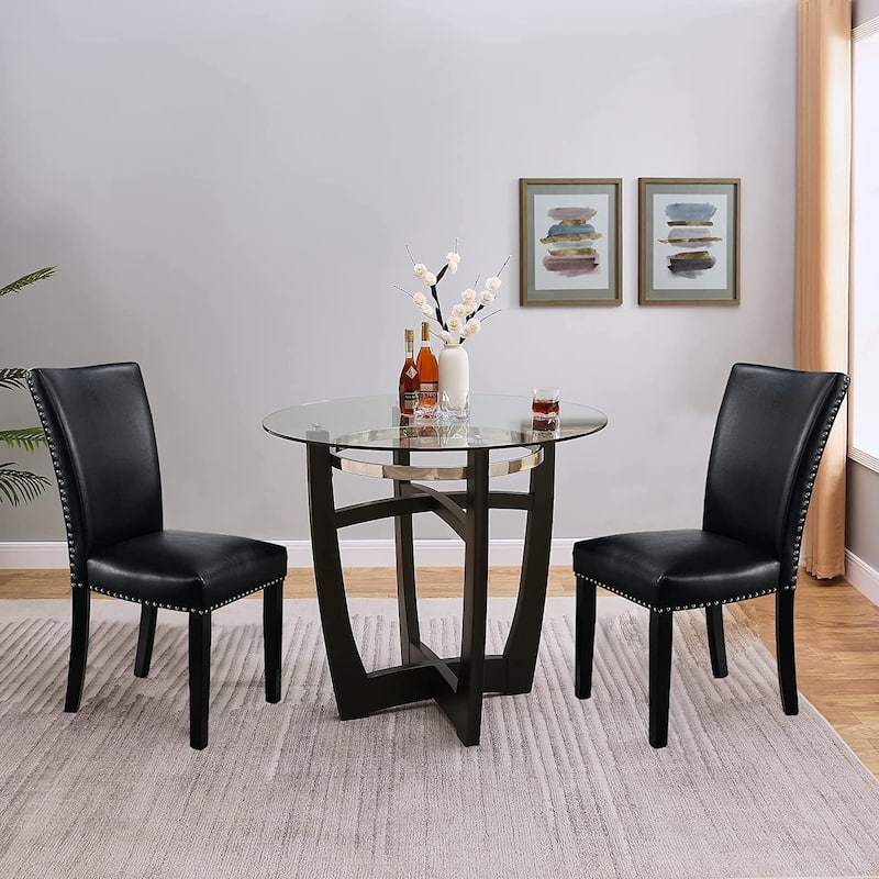 Chairs Faux Leather Dining Chairs Set of 2