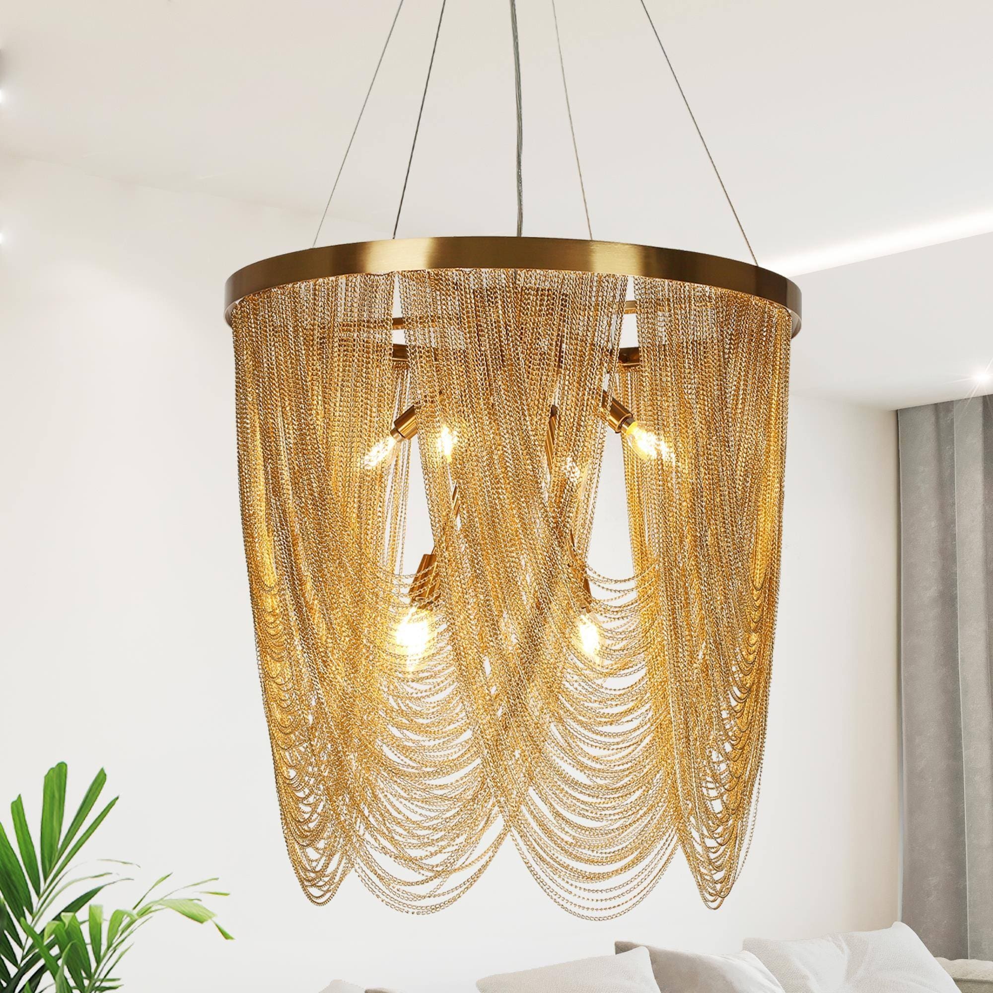 Fringe chandelier light new arrivals