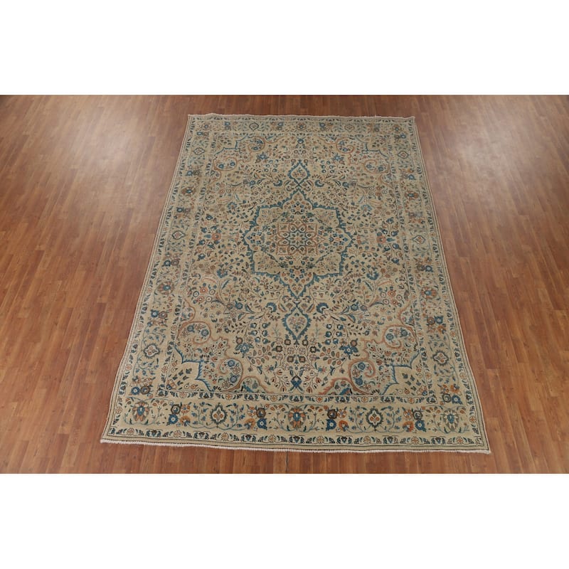 Tabriz Vintage Persian Area Rug Handmade Oriental Wool Carpet - 8'2" x 11'3"