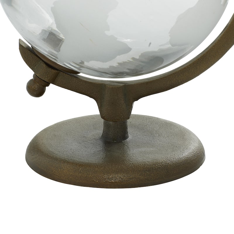 Aluminum Metal Globe with Tiered Base - Bronze - Roche River Decor